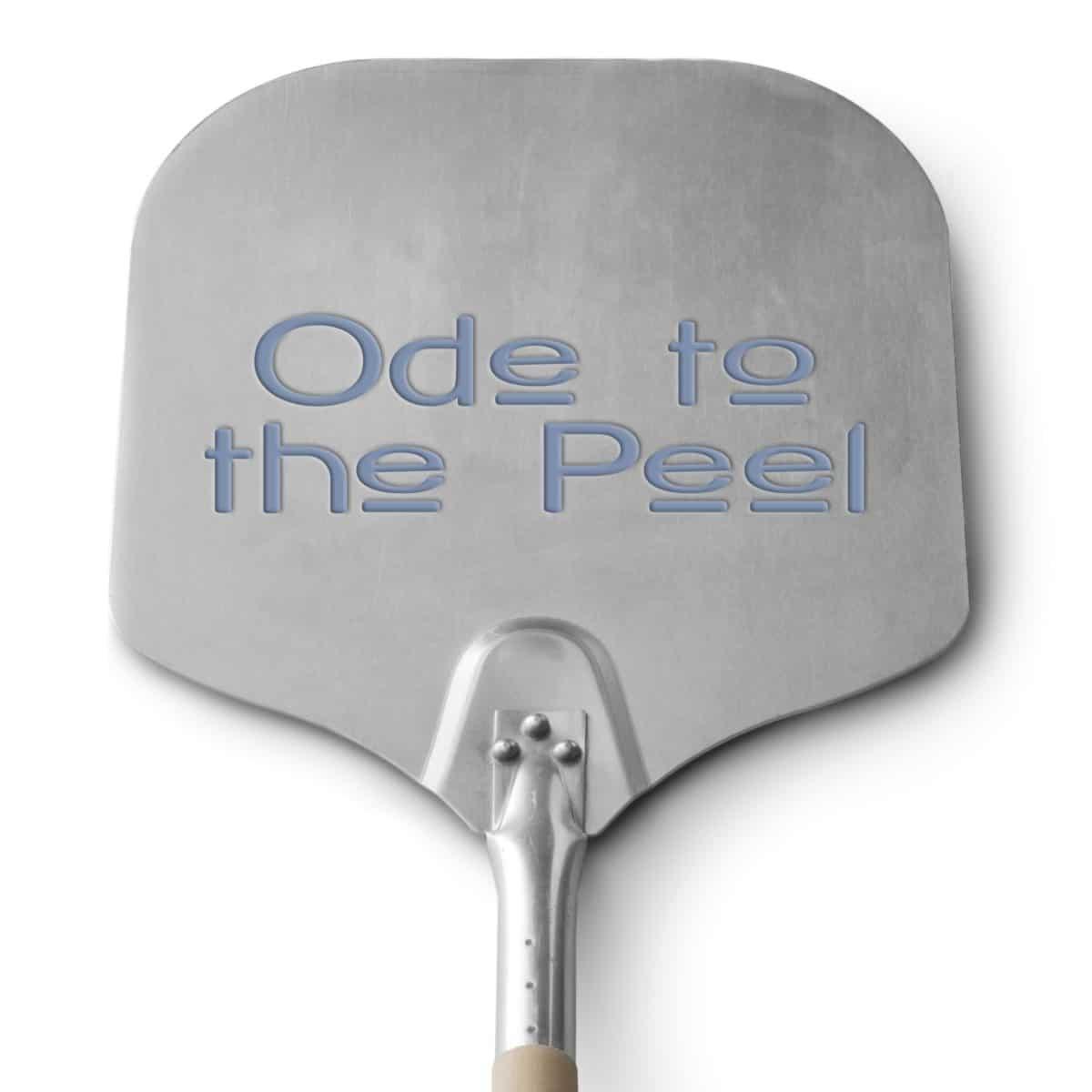 Close-up view of "Ode to the Peel" inscription