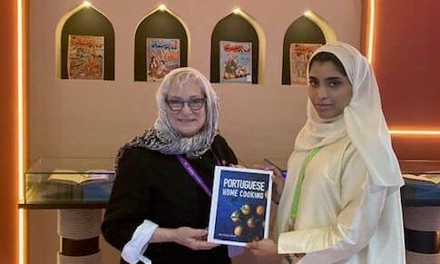 Ana Ortins with her book Portuguese Home Cooking and a guest