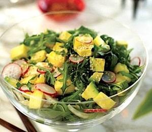 pineapple fennel salad and honey spice dressing