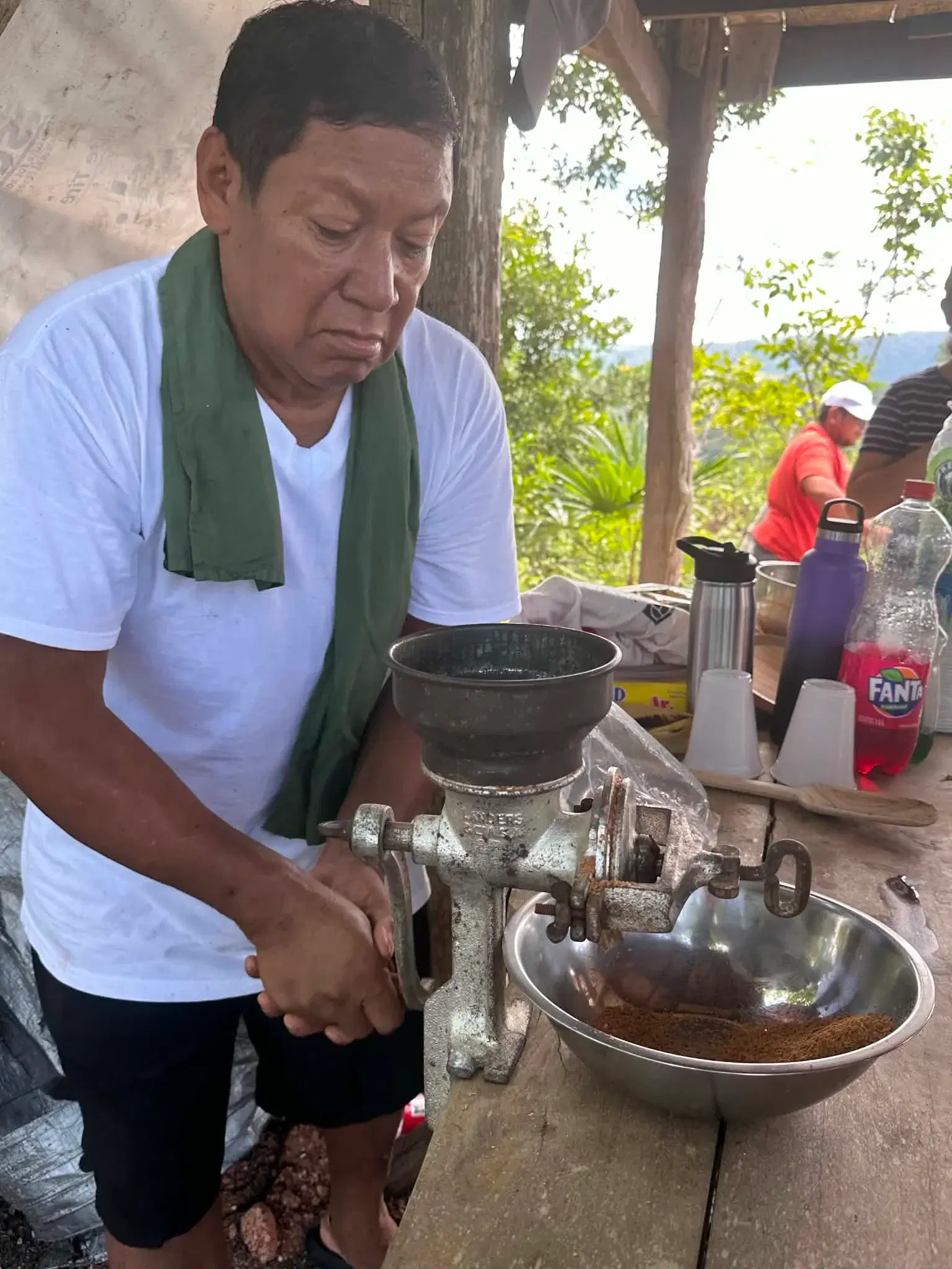 Hector grinding pepitas